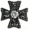 Carved cross inlaid diamond accessory