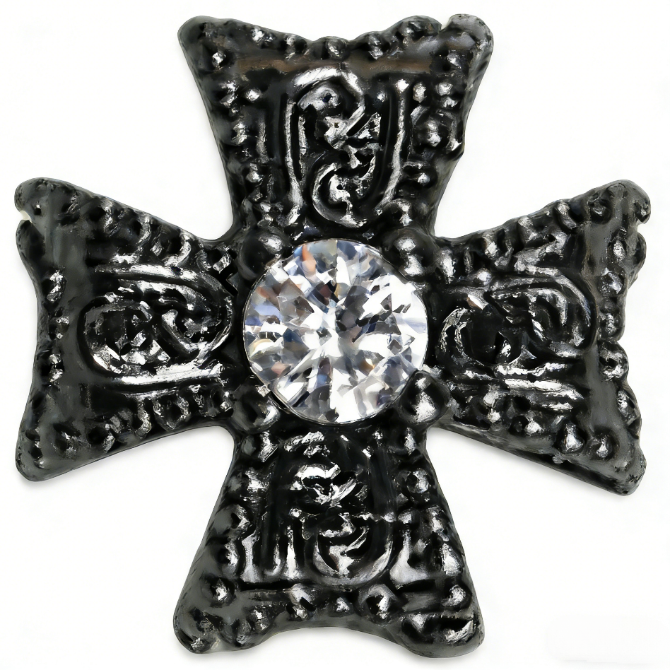 Carved cross inlaid diamond accessory