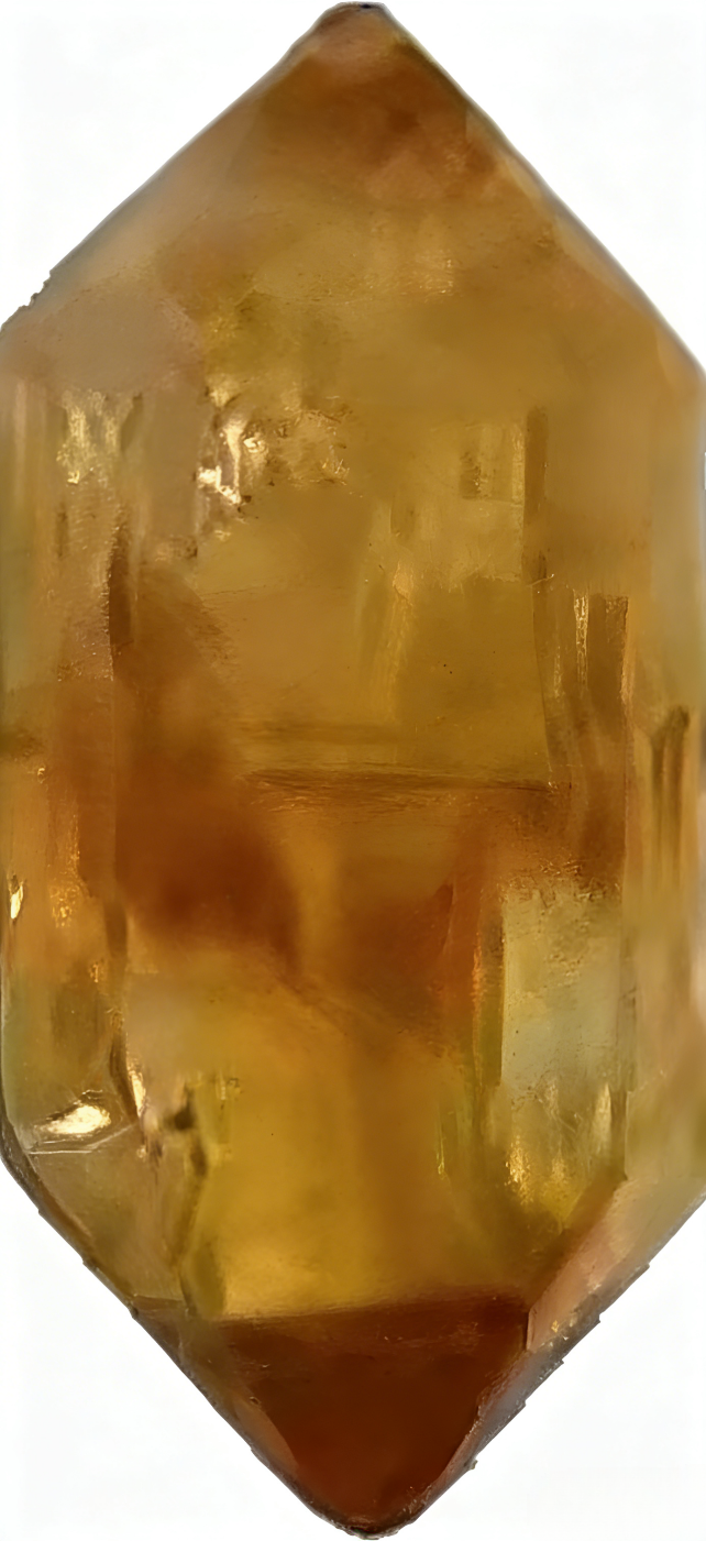 Double pointed yellow crystal pillar