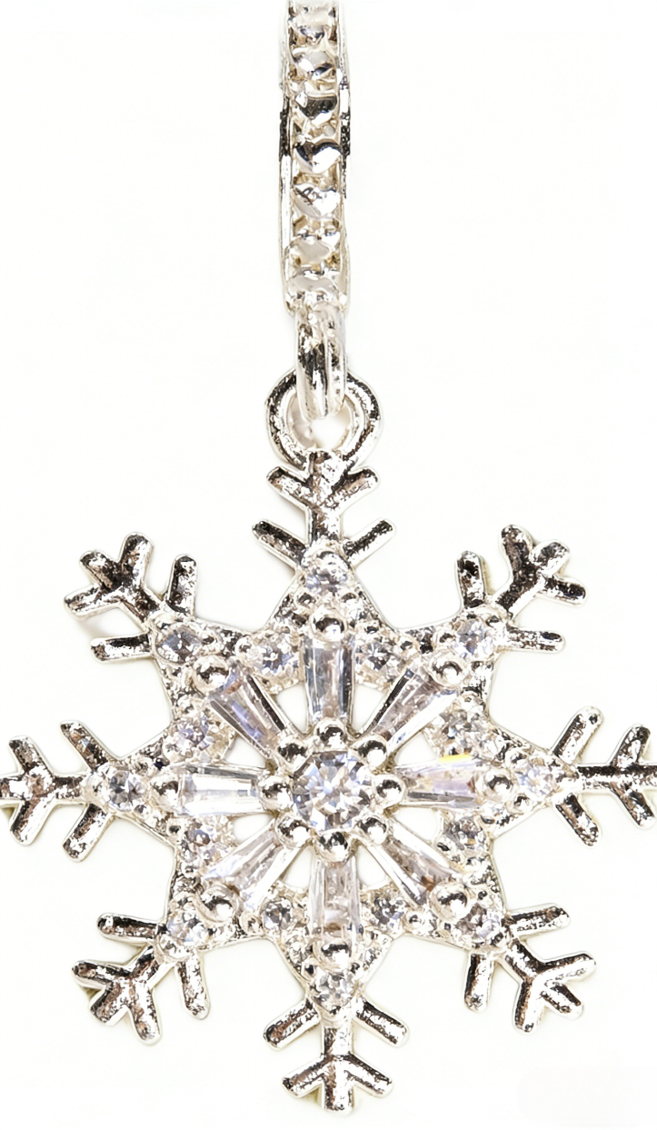 Diamond studded snowflake pendant