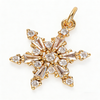 Diamond studded gold snowflake pendant