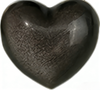 Silver obsidian heart-shaped ornament