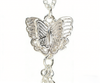 Silver butterfly tassel pendant