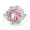 Pink diamond inlaid floral ring